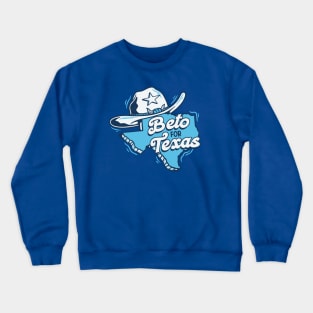 Beto for Texas Governor // Retro Texas Cowboy Hat & State Outline Crewneck Sweatshirt